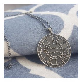 VAOOV 925 Ayar Gümüş Doğum Haritası Astroloji Kolye