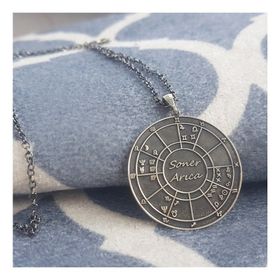 VAOOV 925 Ayar Gümüş Doğum Haritası Astroloji Kolye
