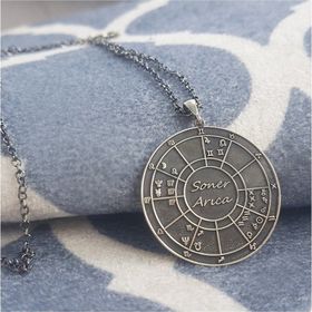 VAOOV 925 Ayar Gümüş Doğum Haritası Astroloji Kolye