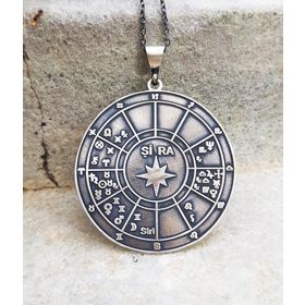 VAOOV 925 Ayar Gümüş Doğum Haritası Astroloji Kolye