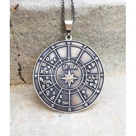 VAOOV 925 Ayar Gümüş Doğum Haritası Astroloji Kolye