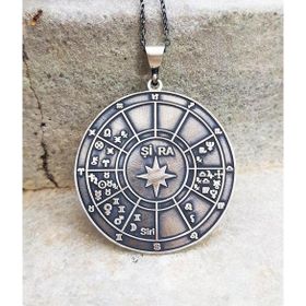 VAOOV 925 Ayar Gümüş Doğum Haritası Astroloji Kolye