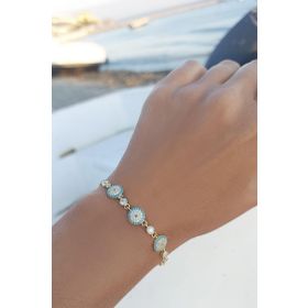 VAOOV 925 Ayar Gümüş Gold Su Yolu Nazar Bileklik