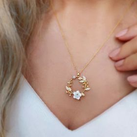 VAOOV 925 Ayar Gümüş İncili Çiçek Kolye