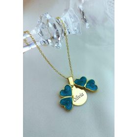 VAOOV 925 Ayar Gümüş Isimli Gold Acilan Yesil Yonca Kolye