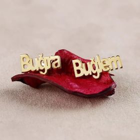VAOOV 925 Ayar Gümüş Kişiye Özel Lazer Kesim İsimli Küpe
