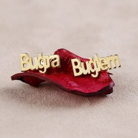 VAOOV 925 Ayar Gümüş Kişiye Özel Lazer Kesim İsimli Küpe
