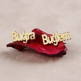 VAOOV 925 Ayar Gümüş Kişiye Özel Lazer Kesim İsimli Küpe