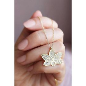 Vaoov 925 Ayar Gümüş Lotus Çiçeği Kolye