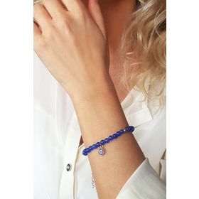 VAOOV 925 Ayar Gümüş Mavi Kuvars Taşlı Nazar Bileklik