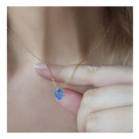 Vaoov 925 Ayar Gümüş Mavi Swarovski Taşlı Kolye