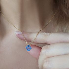 Vaoov 925 Ayar Gümüş Mavi Swarovski Taşlı Kolye