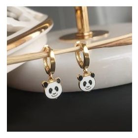 VAOOV 925 Ayar Gümüş Mineli Panda Küpe