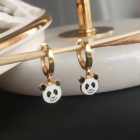 VAOOV 925 Ayar Gümüş Mineli Panda Küpe