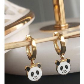 VAOOV 925 Ayar Gümüş Mineli Panda Küpe