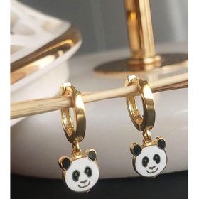 VAOOV 925 Ayar Gümüş Mineli Panda Küpe