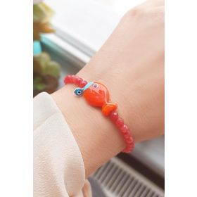 VAOOV 925 Ayar Gümüş Nazarlı Kırmızı Balık Bileklik
