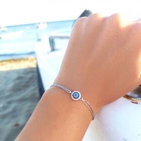 VAOOV 925 Ayar Gümüş Rodyumlu Nazar Bileklik