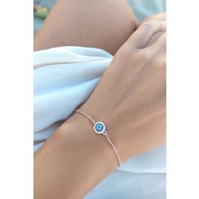 VAOOV 925 Ayar Gümüş Rose Nazar Bileklik