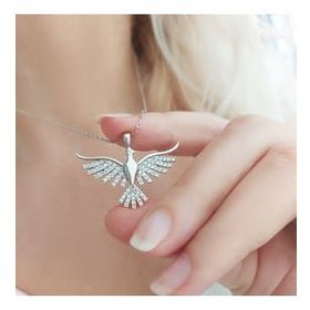 Vaoov 925 Ayar Gümüş Taşlı Anka Kuşu Kolye