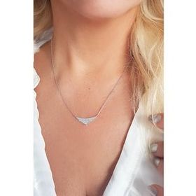 Vaoov 925 Ayar Gümüş Taşlı Üçgen Kolye