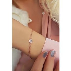 VAOOV 925 Ayar Gümüş Taşlı Yuvarlak Bileklik