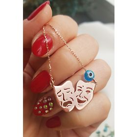 Vaoov 925 Ayar Gümüş Tiyatro Maske Kolye