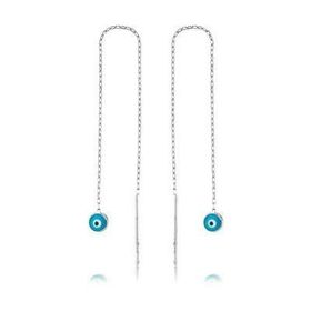 VAOOV 925 Ayar Gümüş Zincirli 95243 Nazar Küpe