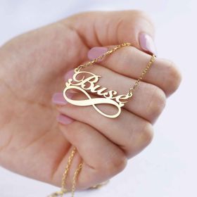 Vaoov 925 Ayar İsimli Sonsuzluk Gümüş Kolye