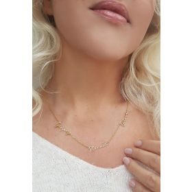 Vaoov 925 Ayar Melek Kanadı İsimli Yazılı Gümüş Kolye