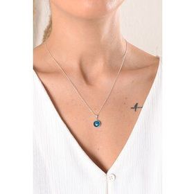 Vaoov 925 Ayar Nazar Boncuklu Göz Gümüş Kolye