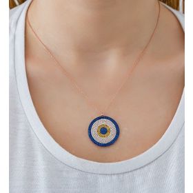 Vaoov 925 Ayar Nazar Gümüş Kolye