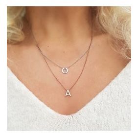 Vaoov 925 Ayar Sonsuzluk Kişiye Özel Harfli Gümüş Kolye