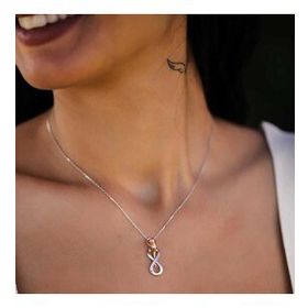 Vaoov 925 Ayar Sonsuzluk Sevgili Gümüş Kolye