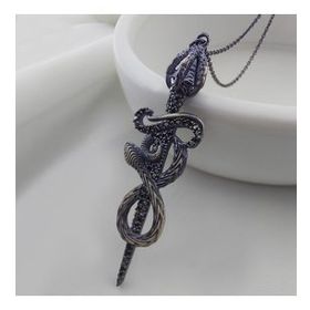 Vaoov 925 Ayar Yılanlı Kılıç Gümüş Kolye