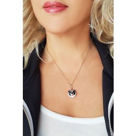 Vaoov El Yapımı Murano Camı Panda Gümüş Kolye