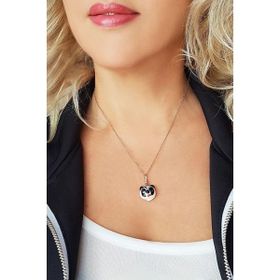 Vaoov El Yapımı Murano Camı Panda Gümüş Kolye