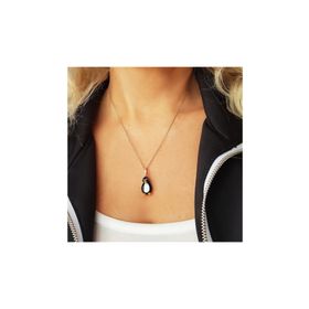 Vaoov El Yapımı Murano Camı Penguen Gümüş Kolye