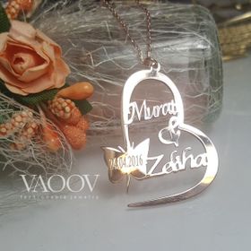 Vaoov Kişiye Özel Kelebek Gümüş Kolye