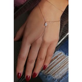 VAOOV VSH0053 925 Ayar Damla Taşlı Şahmeran Kadın Gümüş Bileklik