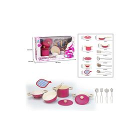 Vardem 3815-6A 11 Parça Pembe Emaye Tencere Tava Seti