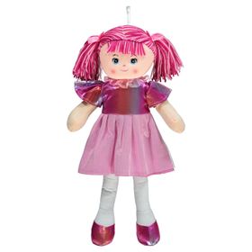 Vardem 50 cm Fuşya Parlak Elbiseli Bez Bebek