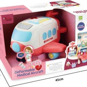 Vardem Oyuncak GB0513 Sesli Aksesuarlı Açılıp Katlanabilir Hastane Uçak