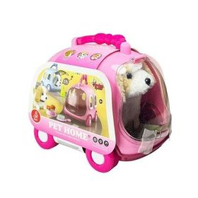 Vardem Oyuncak JND-6802 Taşıma Araba Çantalı Hareketli Pilli Köpek Seti