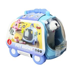 Vardem Oyuncak JND-6802 Taşıma Araba Çantalı Hareketli Pilli Köpek Seti