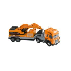 Vardem Oyuncak KLX800-248 Sürtmeli Işıklı Müzikli 1:24 Kazıcı Taşıyan Tır