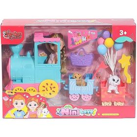 Vardem Oyuncak WL-55821 Nini Love Bebek Köpekli Tren Oyun Seti