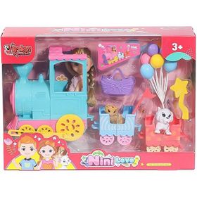 Vardem Oyuncak WL-55821 Nini Love Bebek Köpekli Tren Oyun Seti
