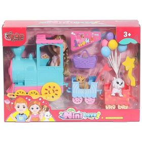 Vardem Oyuncak WL-55821 Nini Love Bebek Köpekli Tren Oyun Seti