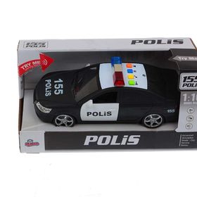 Vardem WY560A 1:16 Işıklı Sesli Ölçek Sürtmeli Siyah Polis Arabası